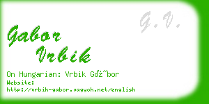 gabor vrbik business card